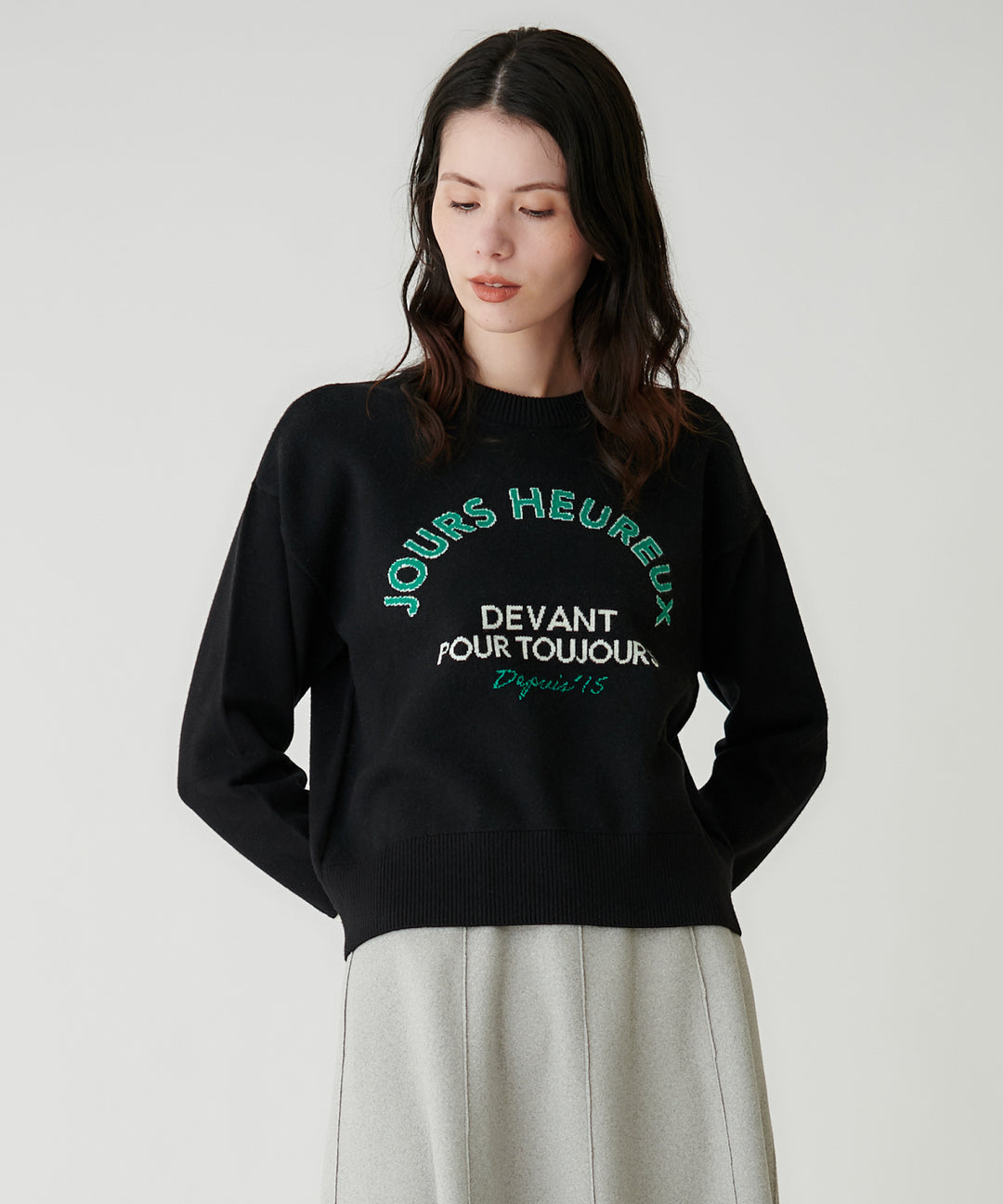 2WAYバックロゴハイゲージニット