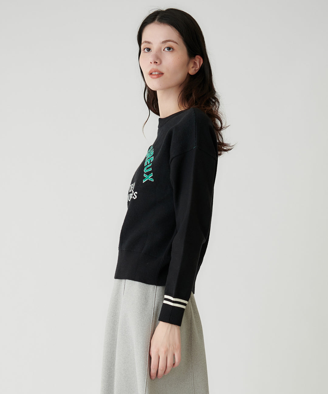 2WAYバックロゴハイゲージニット