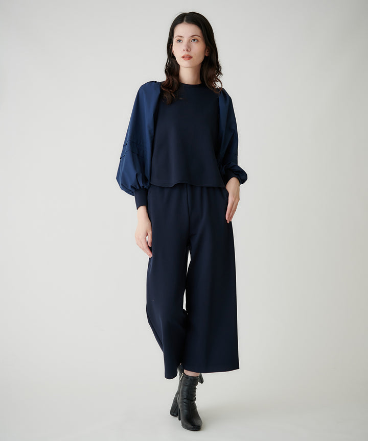 タフタスリーブ ストレッチポンチトップス