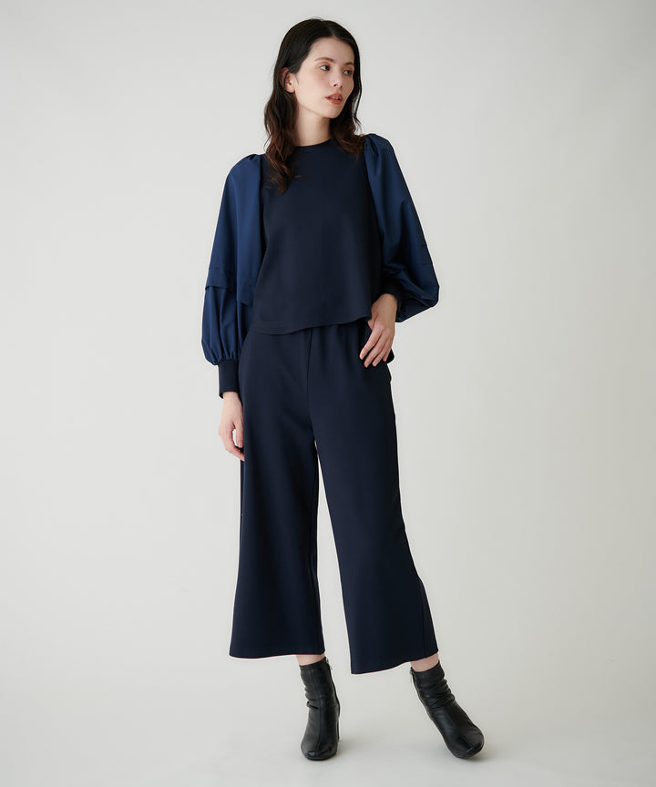 タフタスリーブ ストレッチポンチトップス