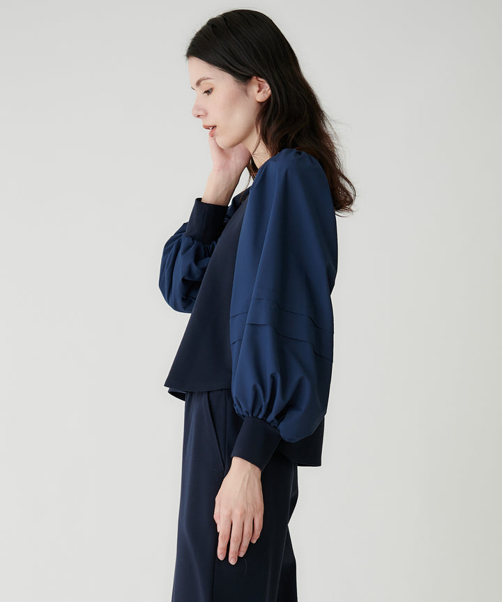 タフタスリーブ ストレッチポンチトップス