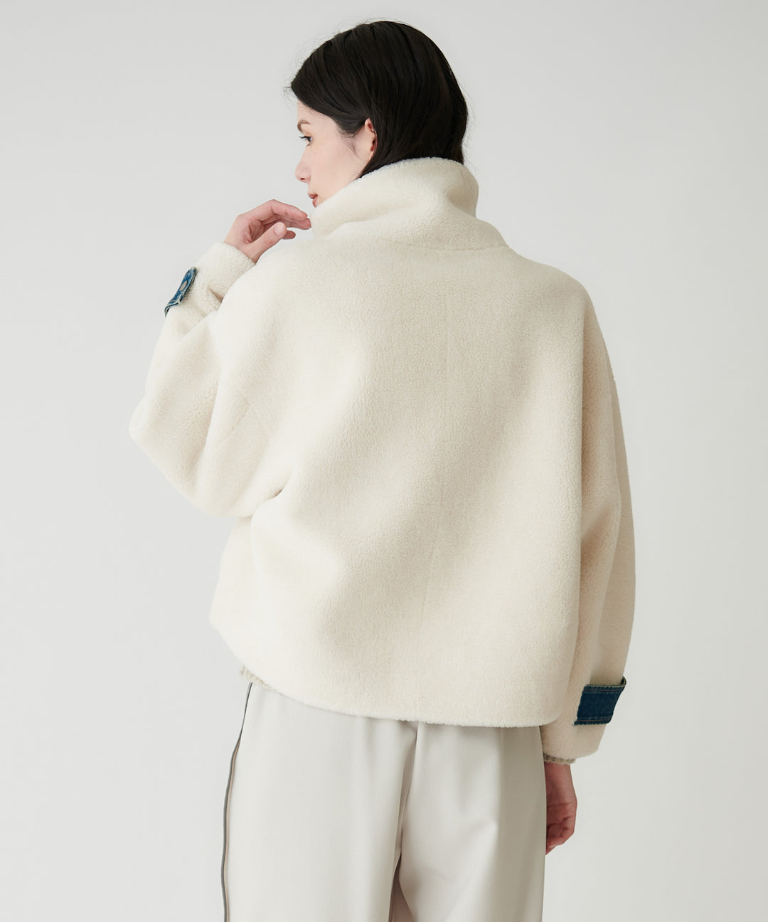 フェイクムートン×デニムドッキングブルゾン