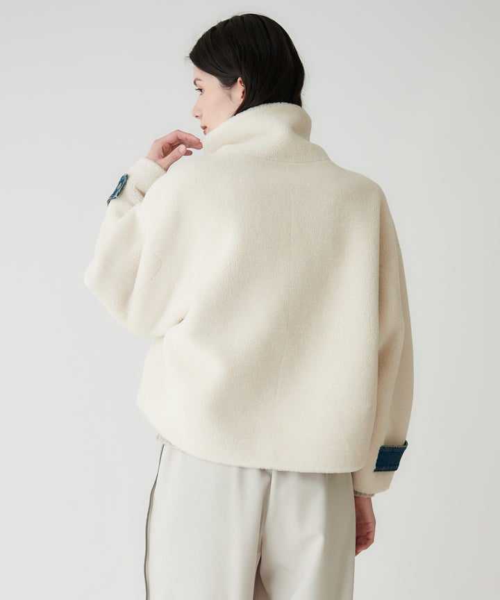 フェイクムートン×デニムドッキングブルゾン