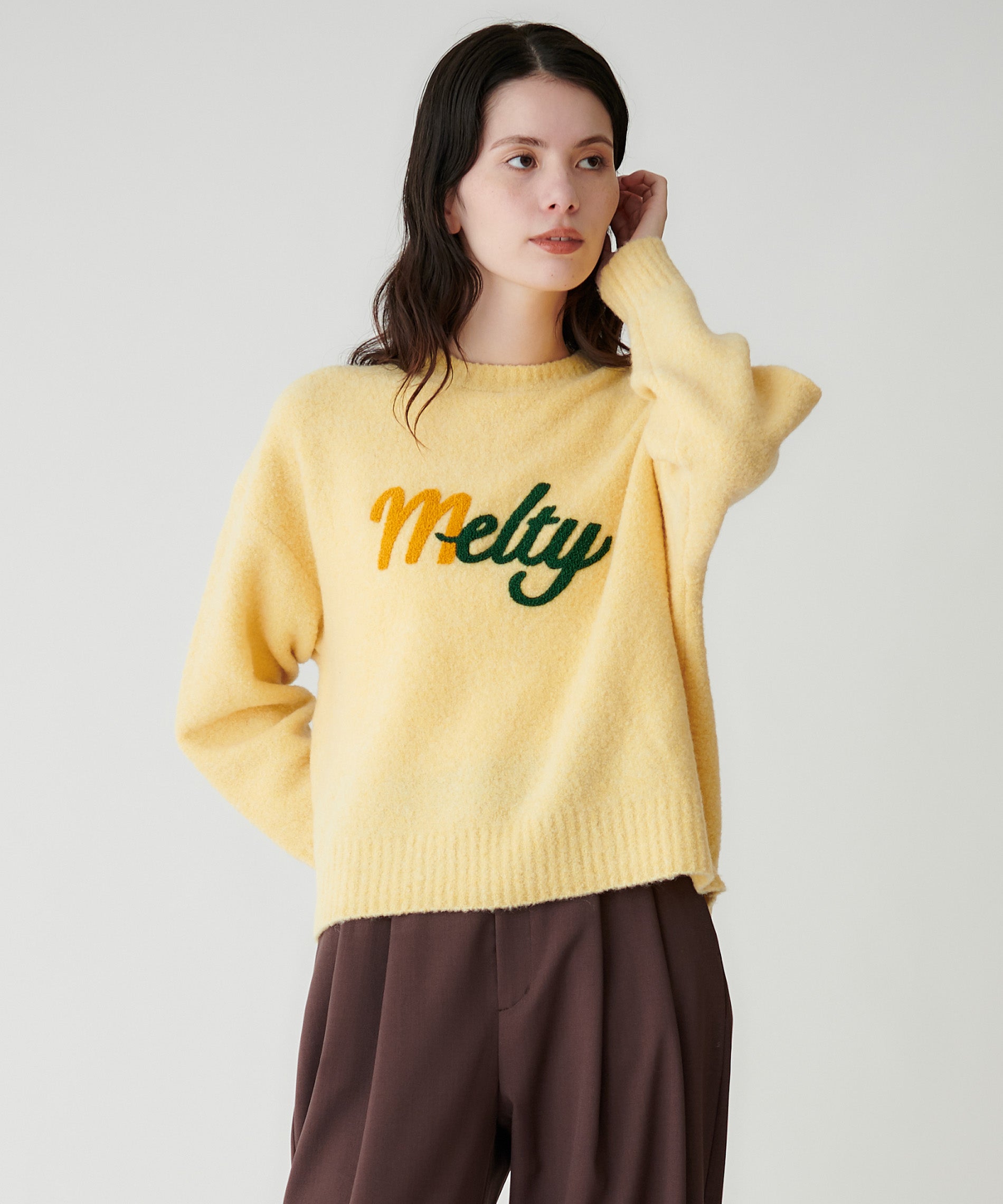 メイヨー ニット セーター 聖母 ビッグシルエット オーバーサイズ ウール混 F ウール混ブークレフリースニット – FACE SANS FARD