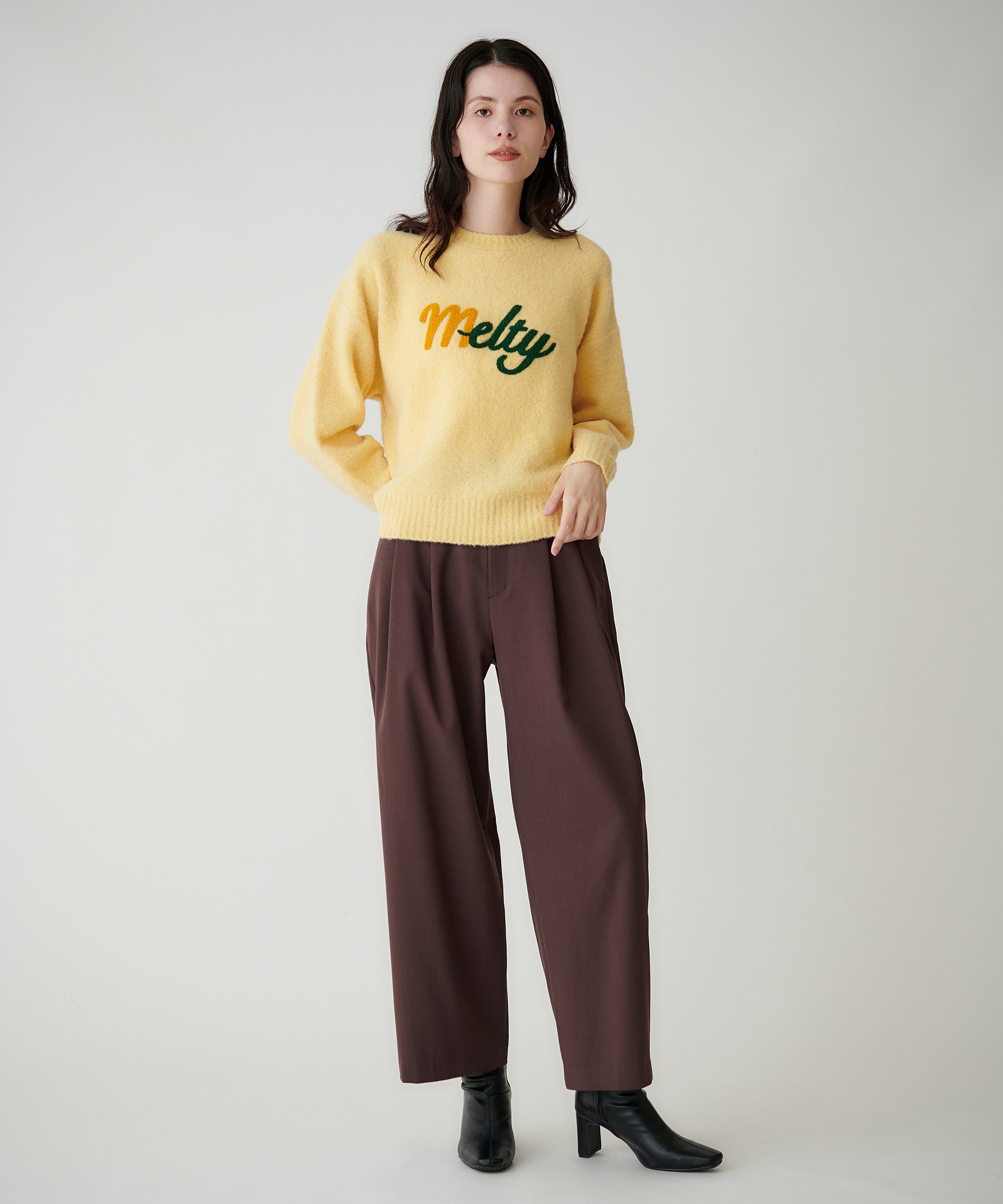 ウール混ブークレフリースニット – FACE SANS FARD