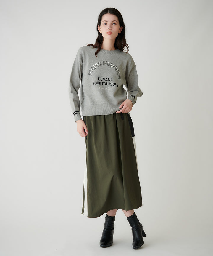 タフタ裏毛サイドラインバルーンスカート