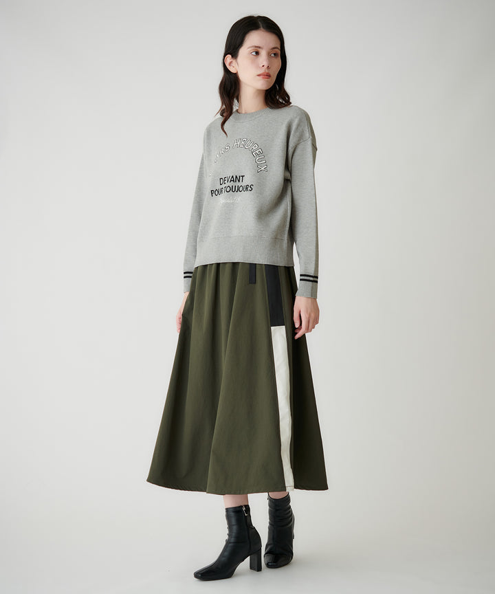 タフタ裏毛サイドラインバルーンスカート