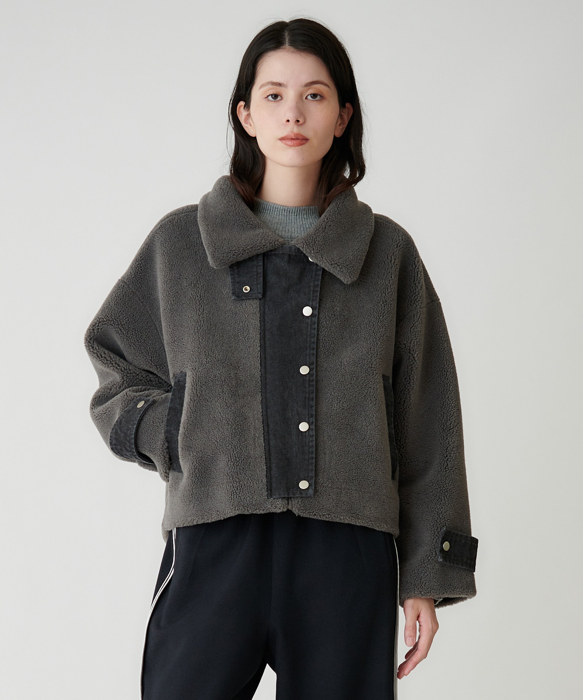 フェイクムートン×デニムドッキングブルゾン – FACE SANS FARD