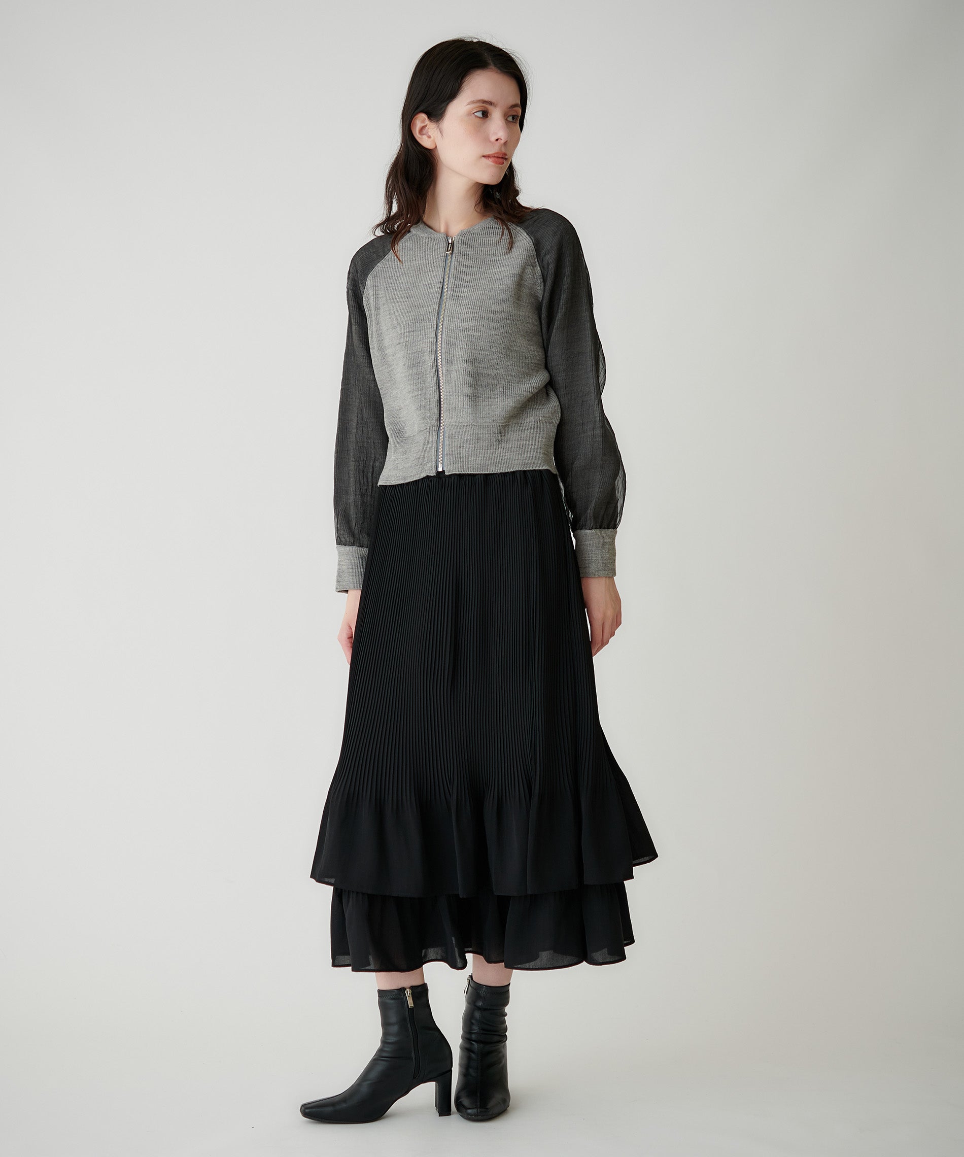 ジップデザインニットトップス – FACE SANS FARD