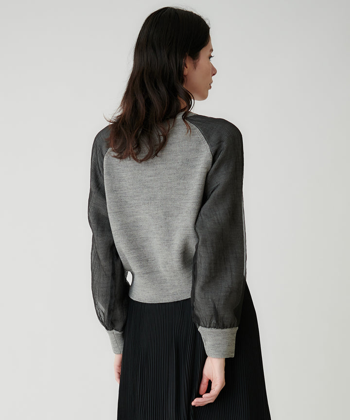 ジップデザインニットトップス