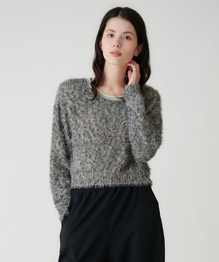 フェザーヤーンバックリボンニット