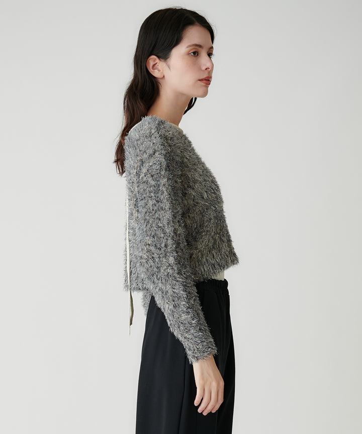 フェザーヤーンバックリボンニット