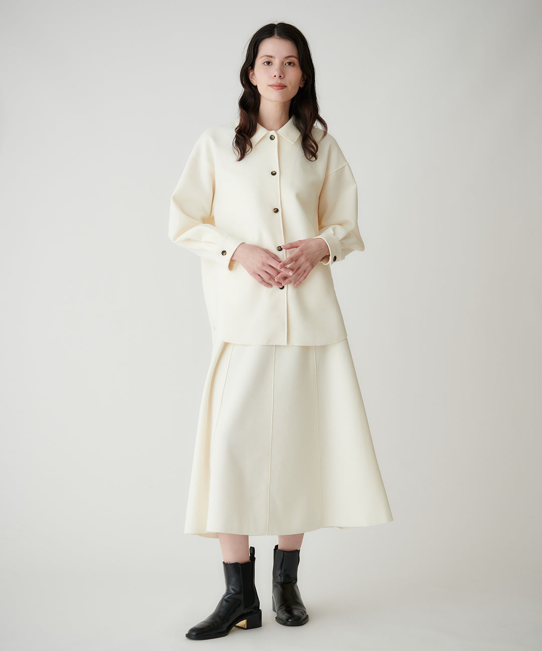 ソフトメルトンオーバーサイズシャツ