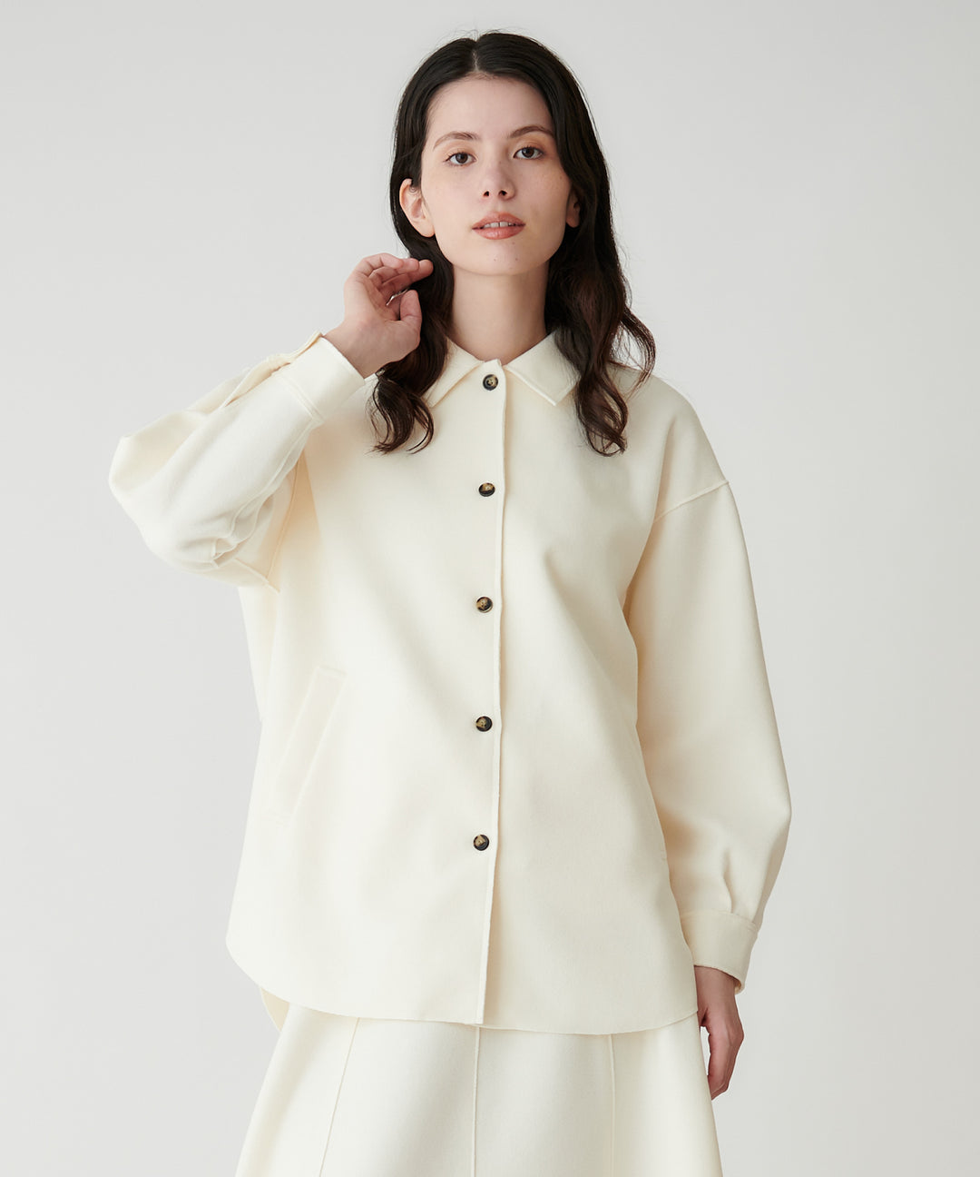 ソフトメルトンオーバーサイズシャツ