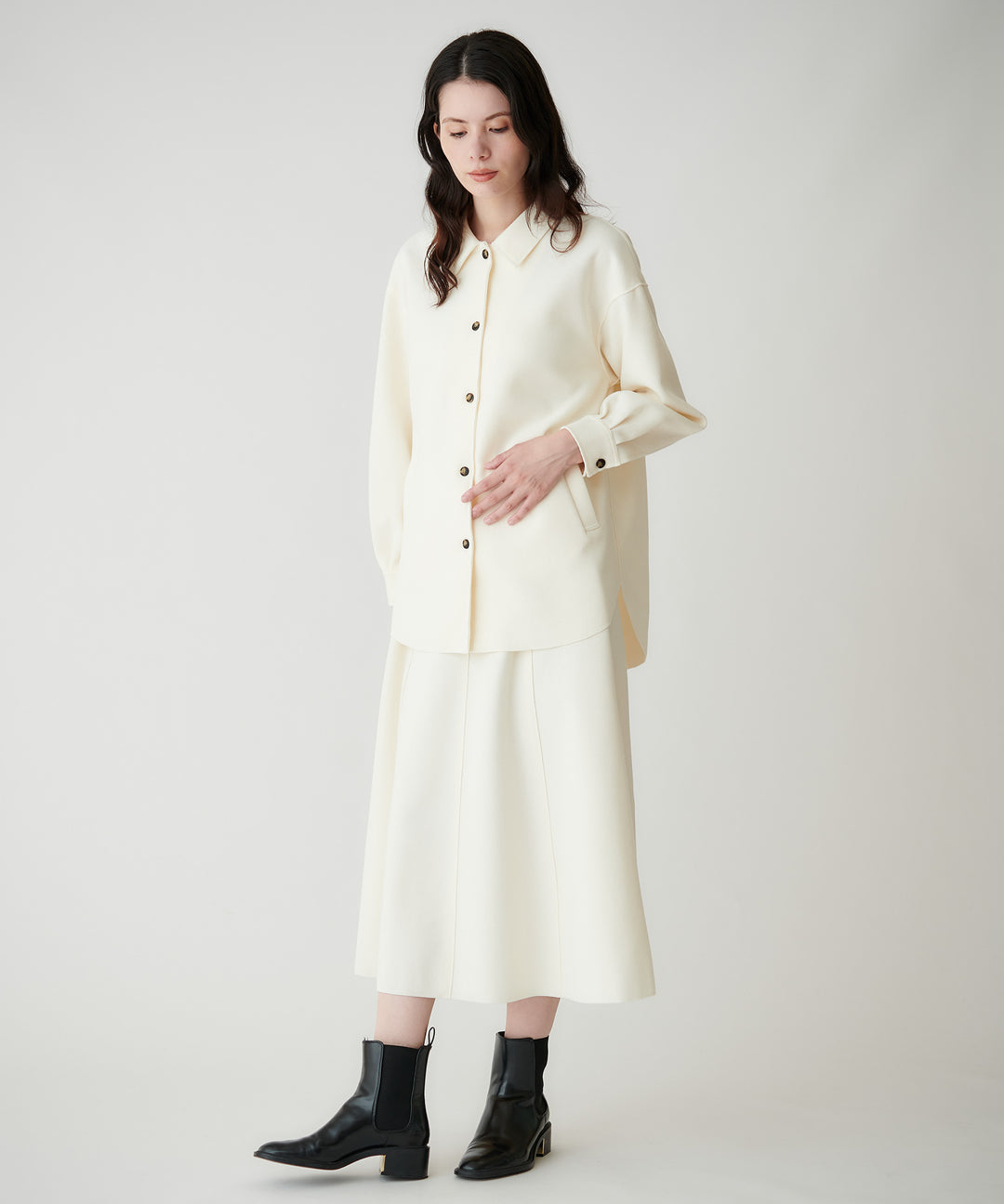 ソフトメルトンオーバーサイズシャツ