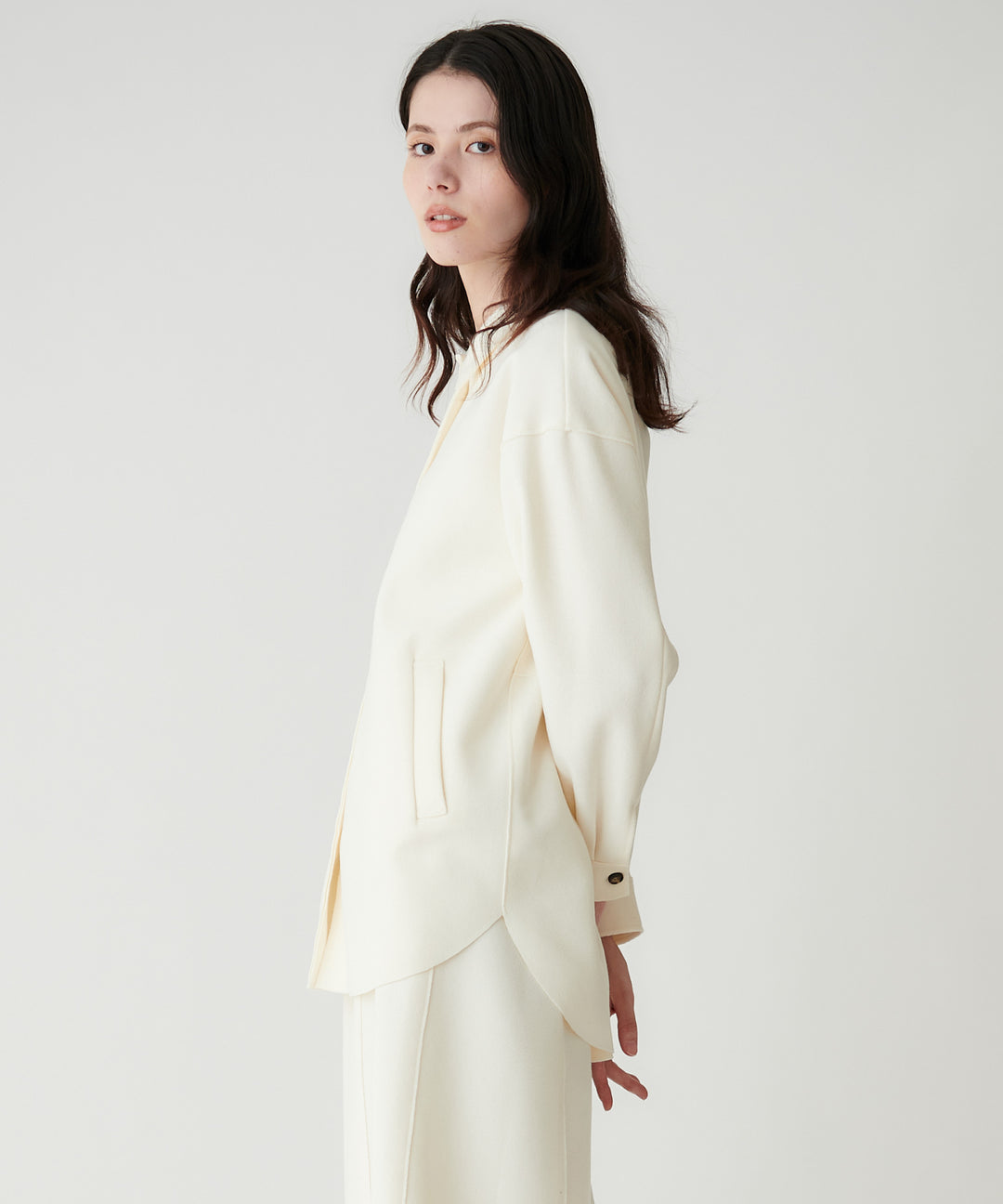 ソフトメルトンオーバーサイズシャツ