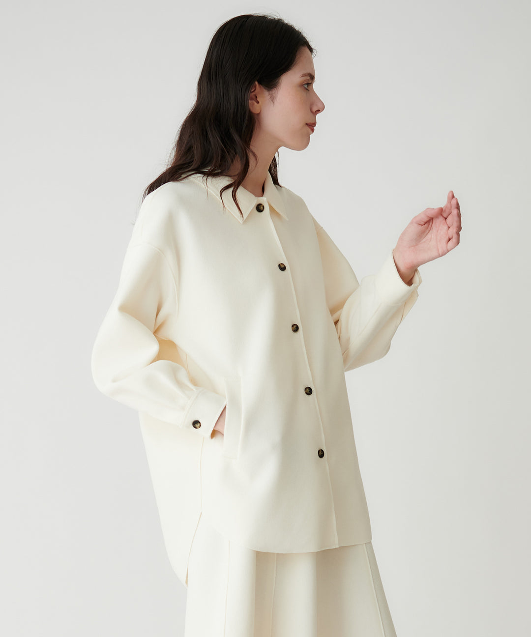 ソフトメルトンオーバーサイズシャツ