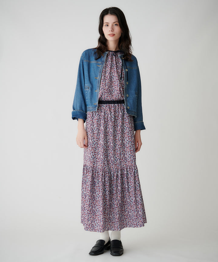 フラワープリントティアードスカート
