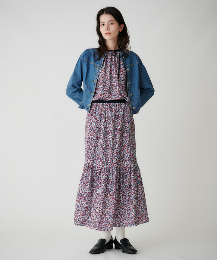 フラワープリントティアードスカート