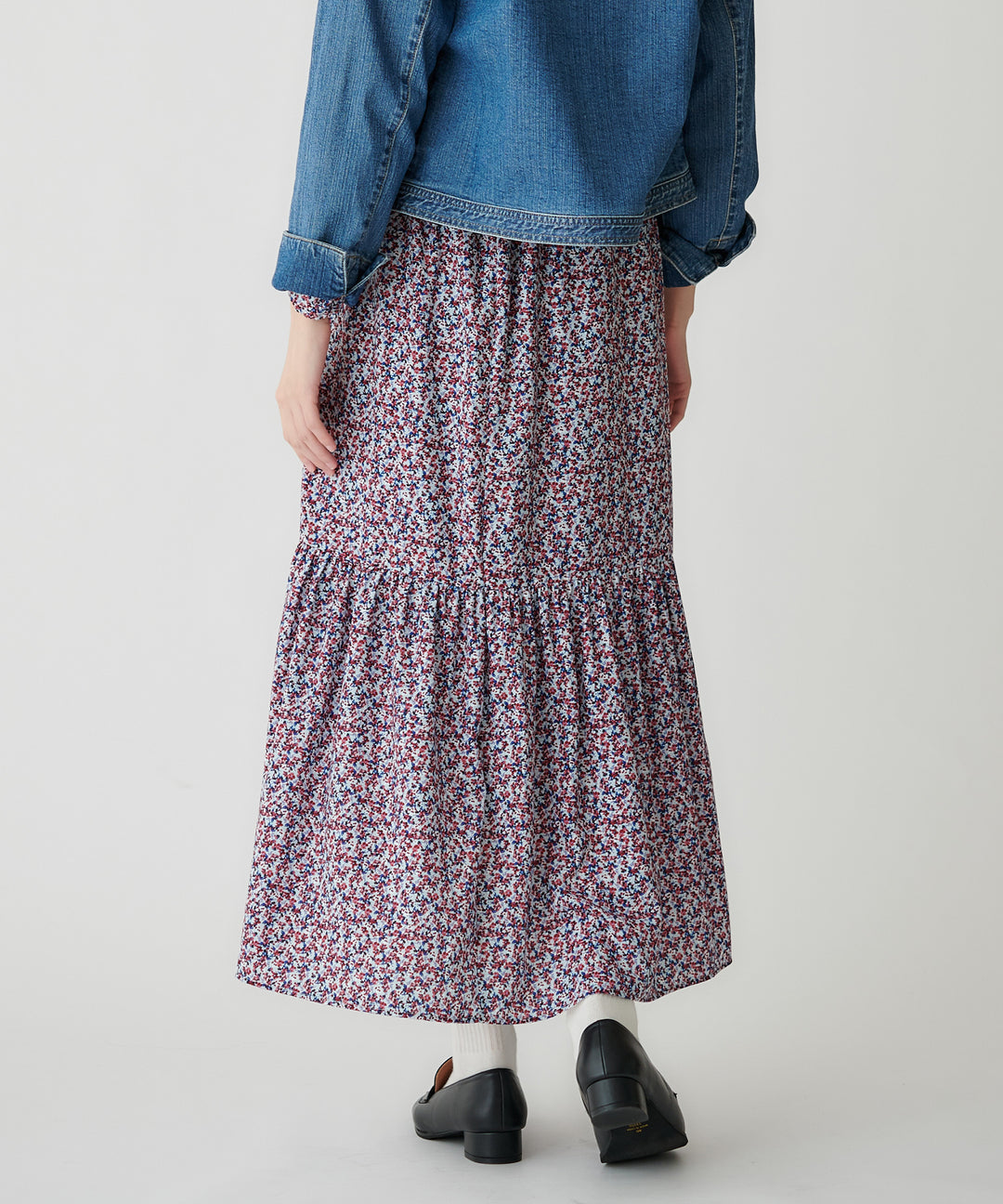 フラワープリントティアードスカート