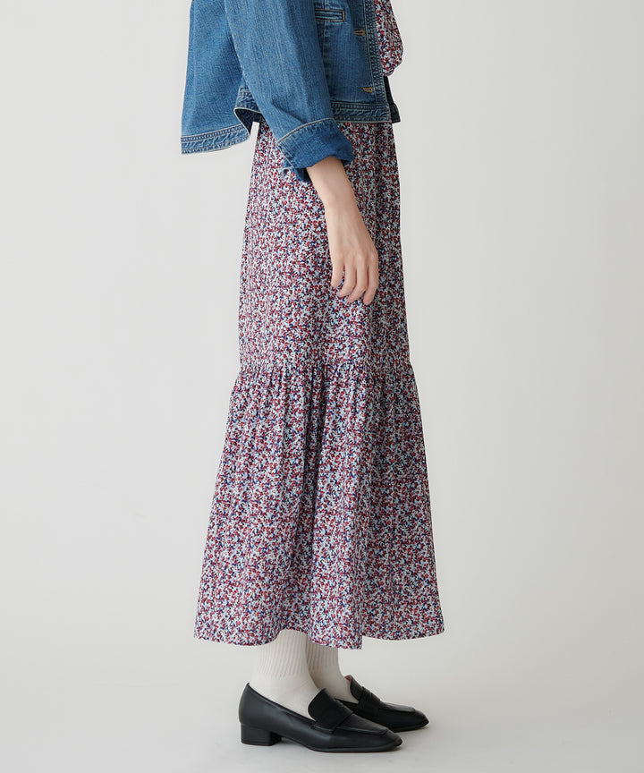 フラワープリントティアードスカート
