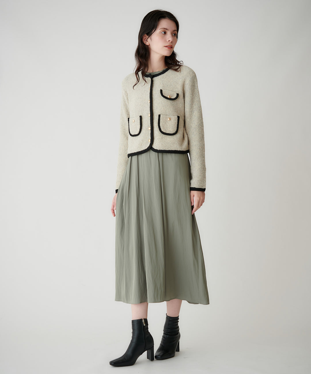 ギャザードタイリボンワンピース