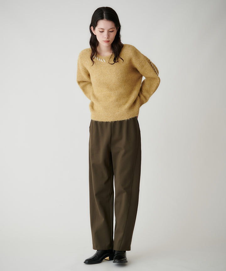 アルパカ混ハンドステッチニット