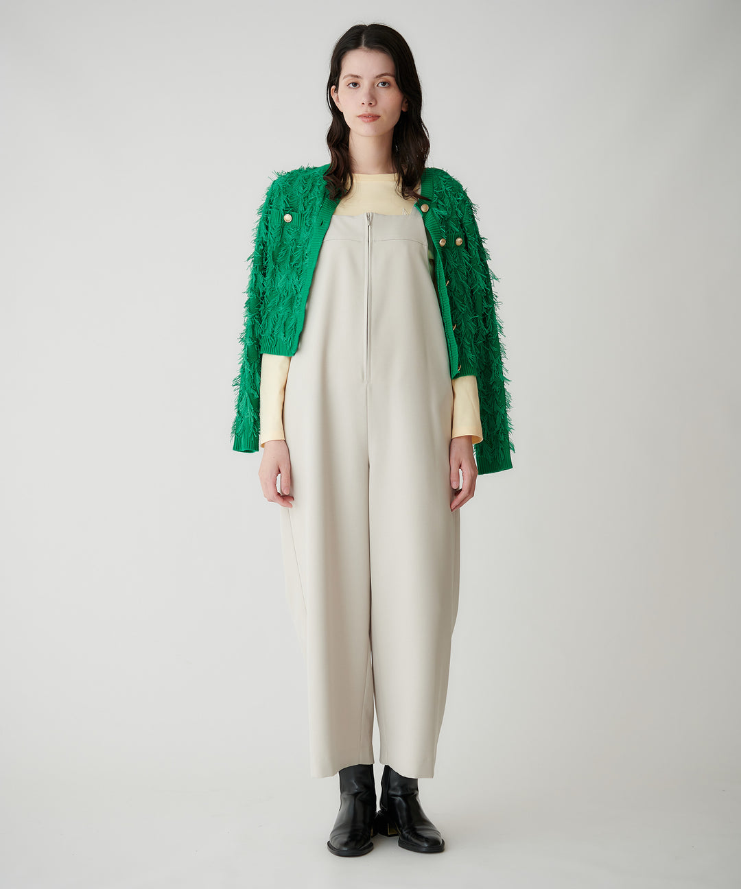 フロントジップサロペット