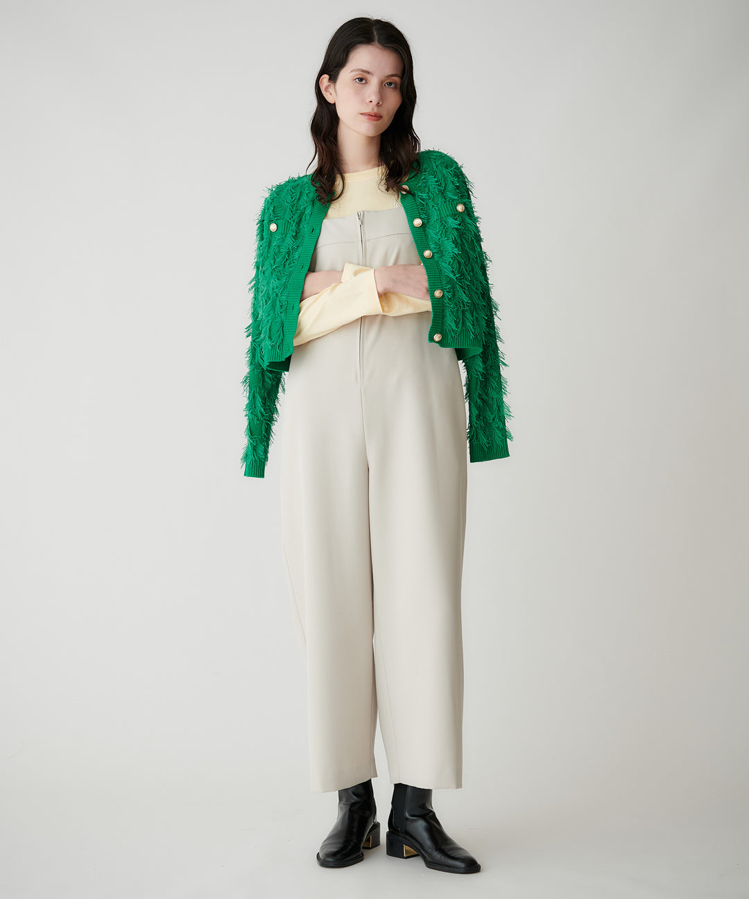 フロントジップサロペット