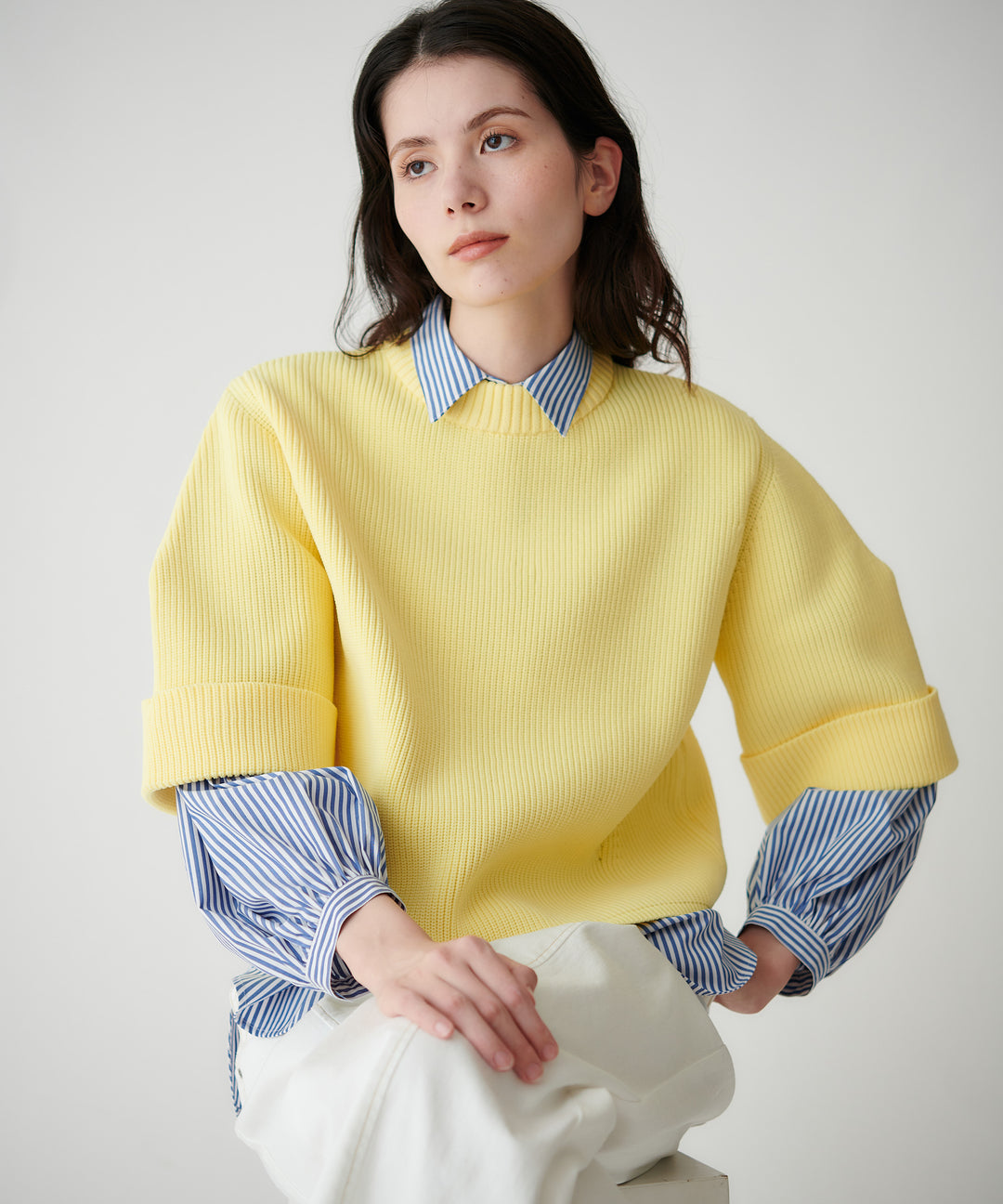 ハーフスリーブニットトップス