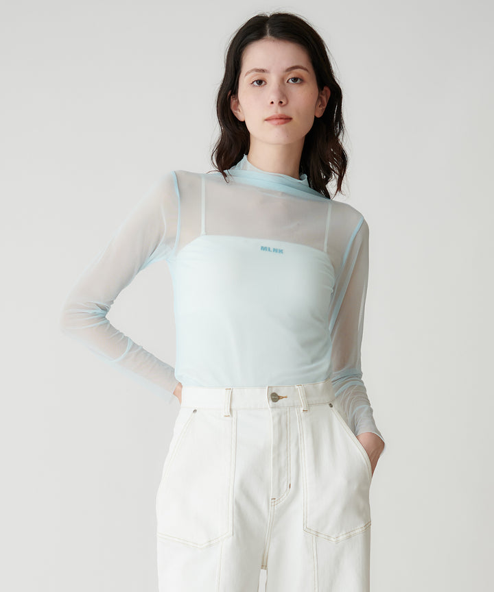 ロゴ入りチュールトップス