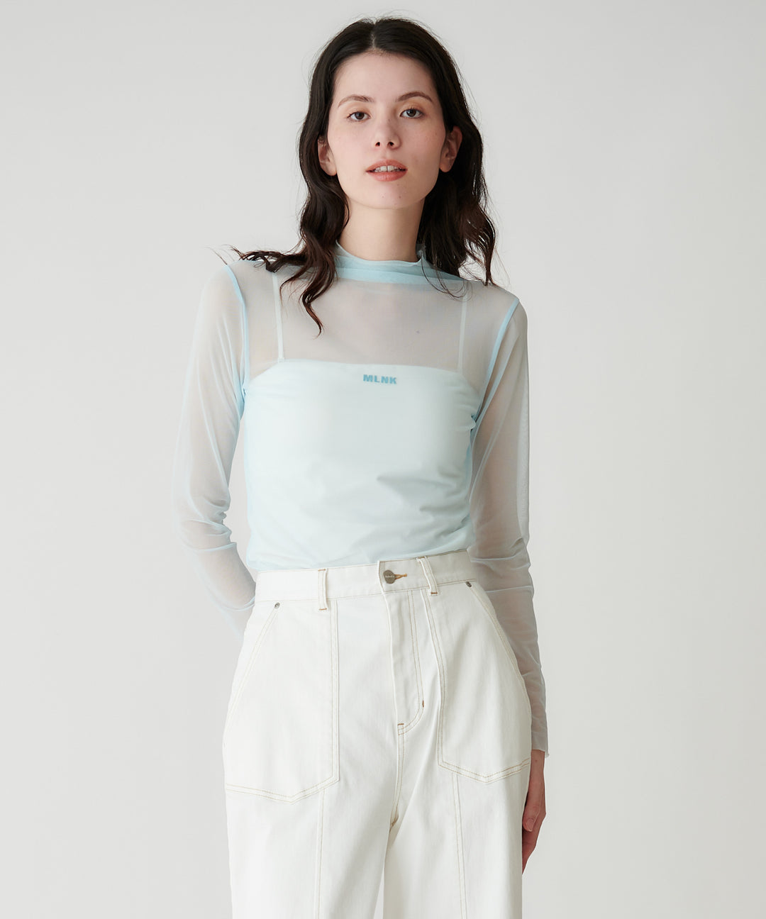 ロゴ入りチュールトップス