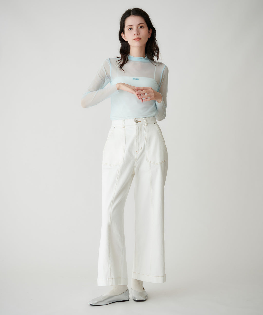 ロゴ入りチュールトップス