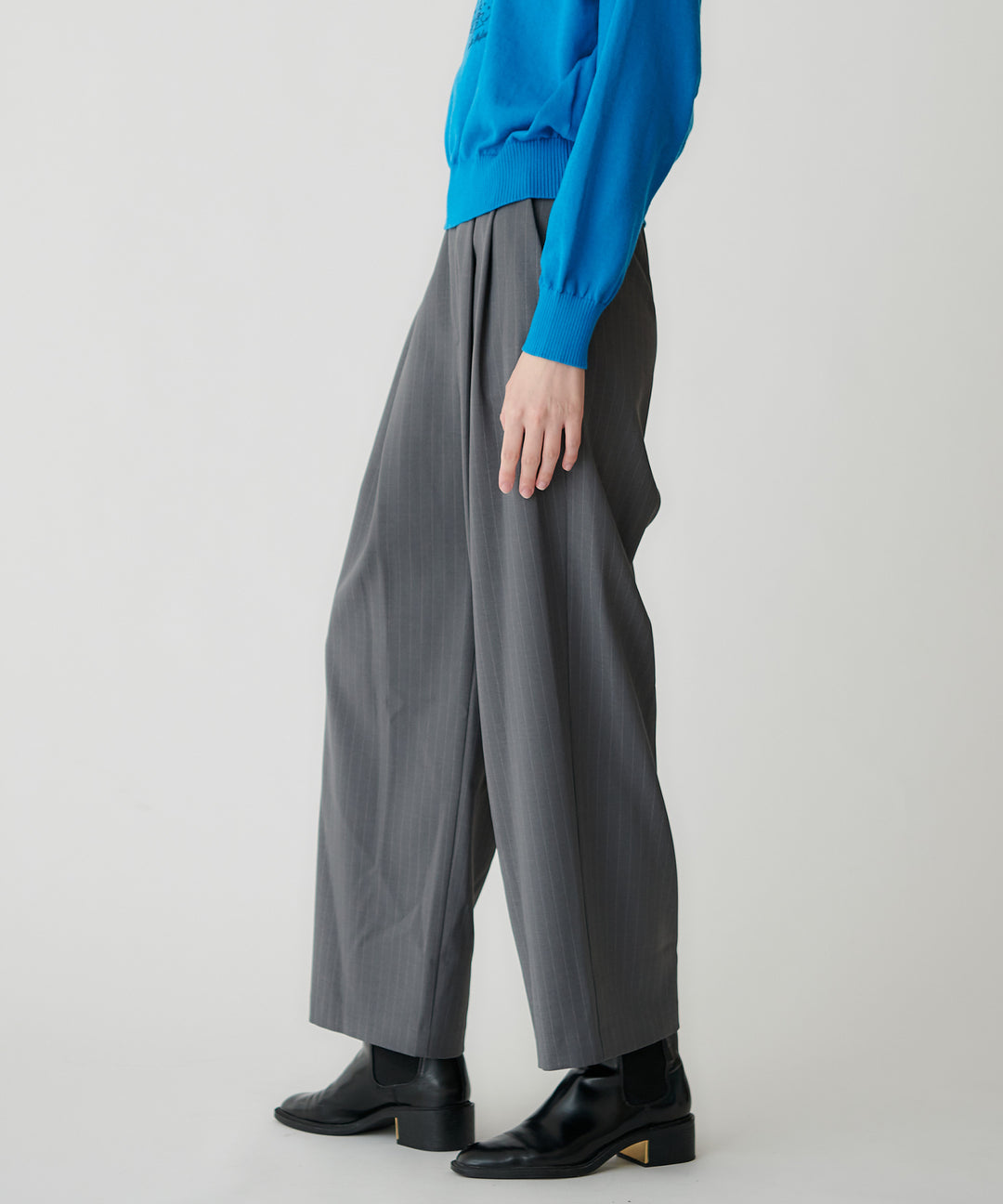 梳毛調シック&シンワイドテーパードパンツ