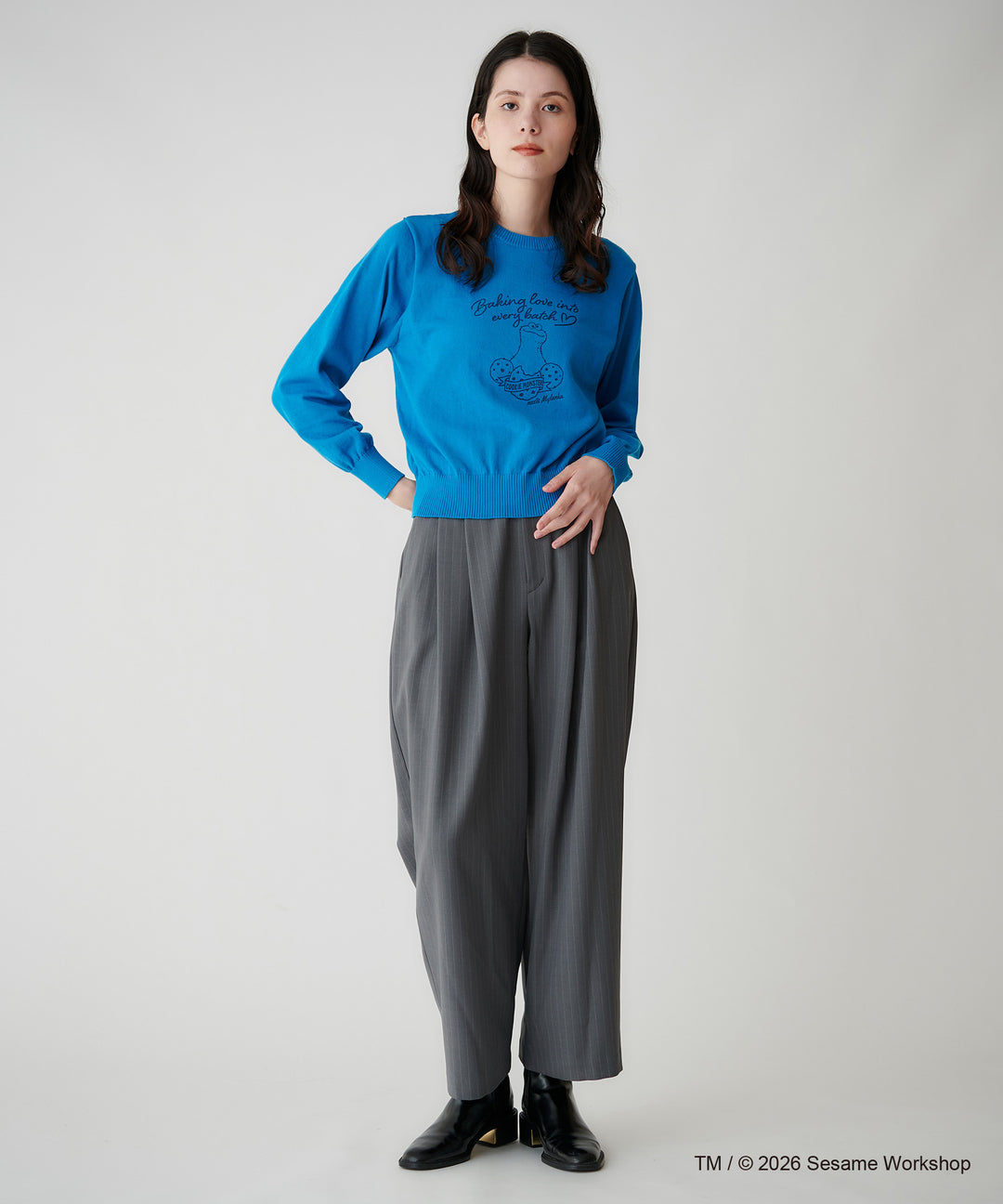 SESAME STREET（セサミストリート）クッキーモンスターデザインニット