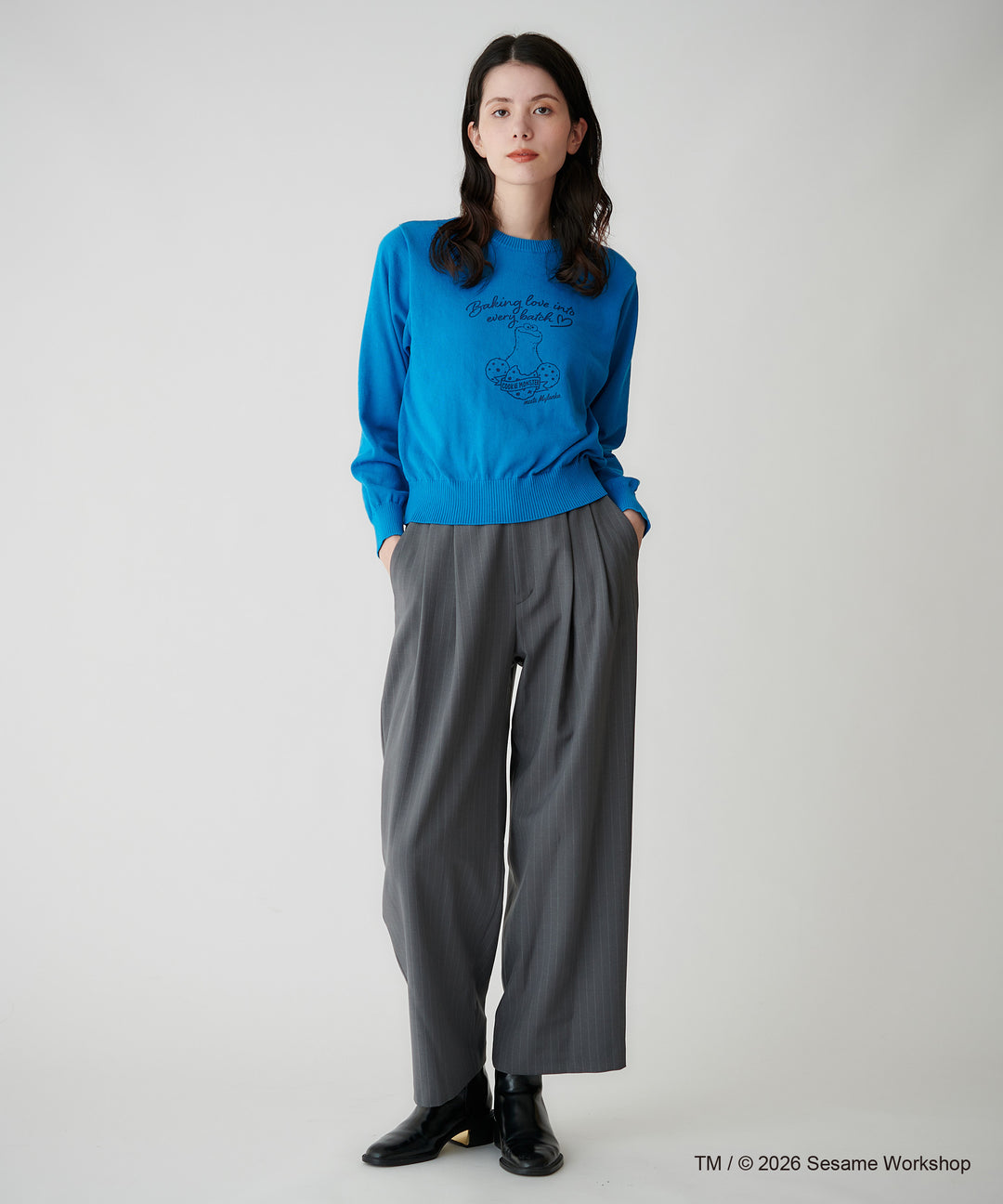 SESAME STREET（セサミストリート）クッキーモンスターデザインニット