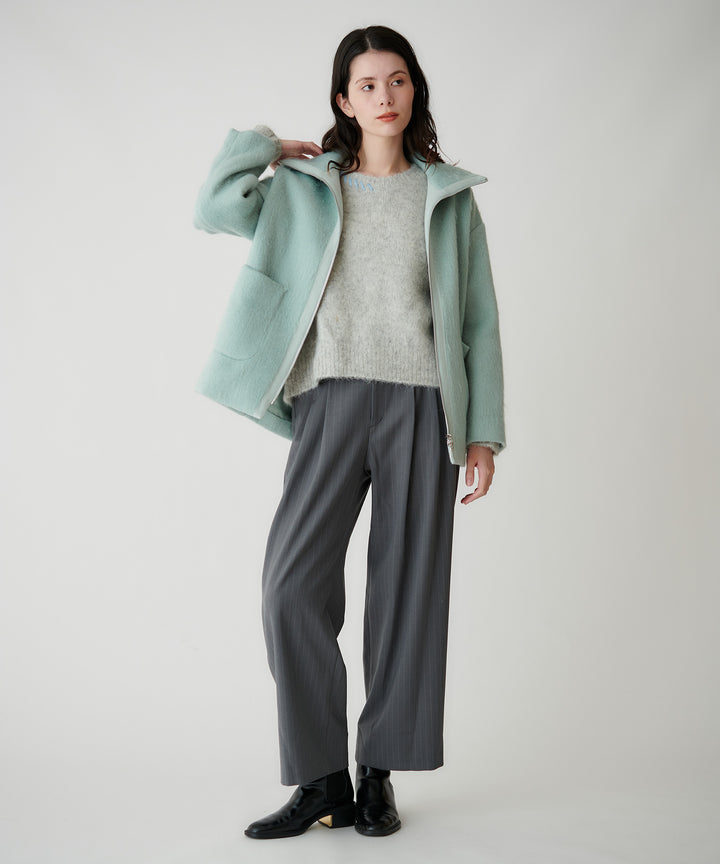 アルパカ混ハンドステッチニット