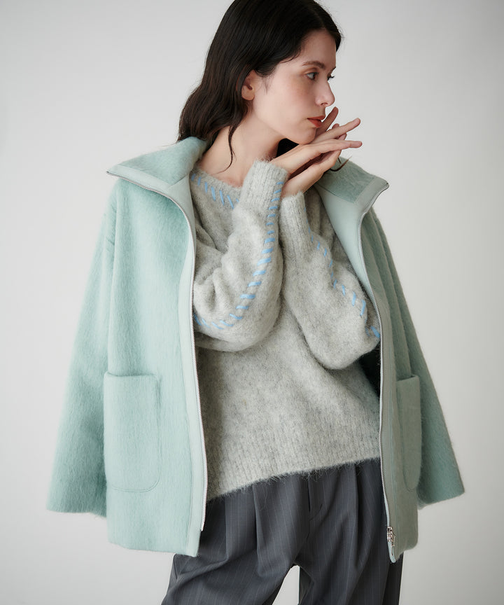 2WAYカラーミドル丈シャギーコート