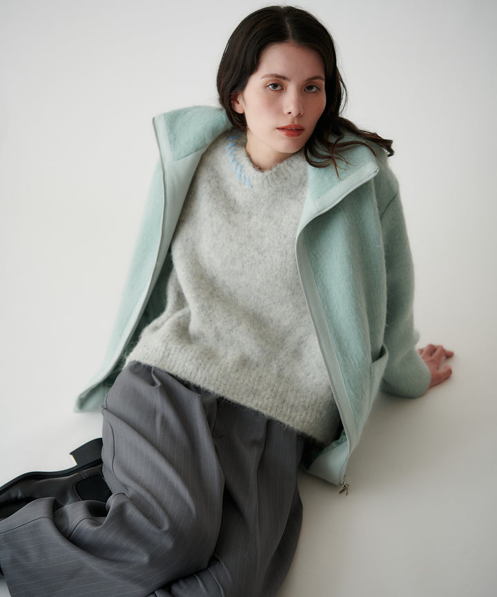 2WAYカラーミドル丈シャギーコート