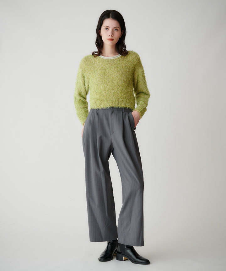 梳毛調シック&シンワイドテーパードパンツ