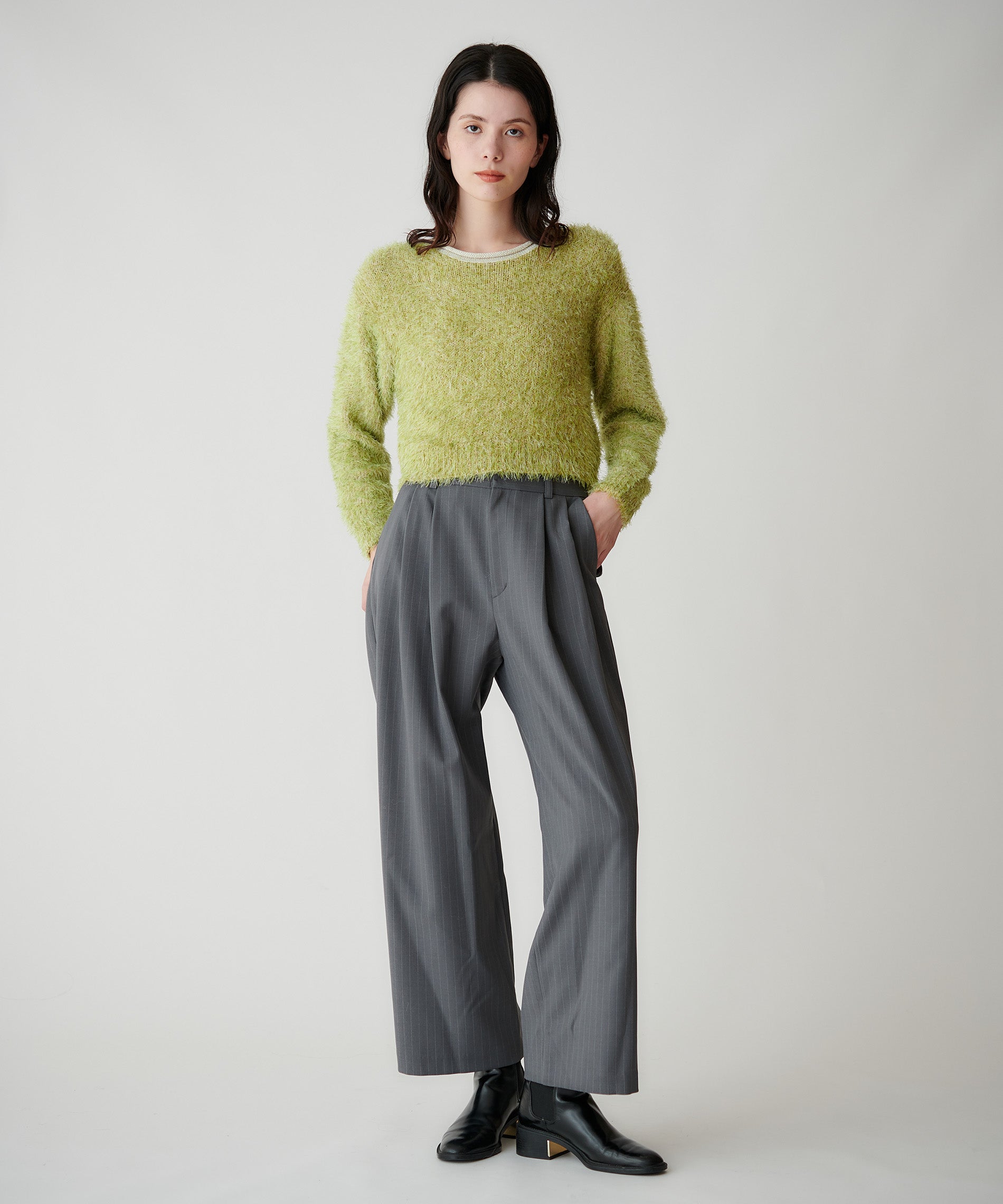 フェザーヤーンバックリボンニット – FACE SANS FARD