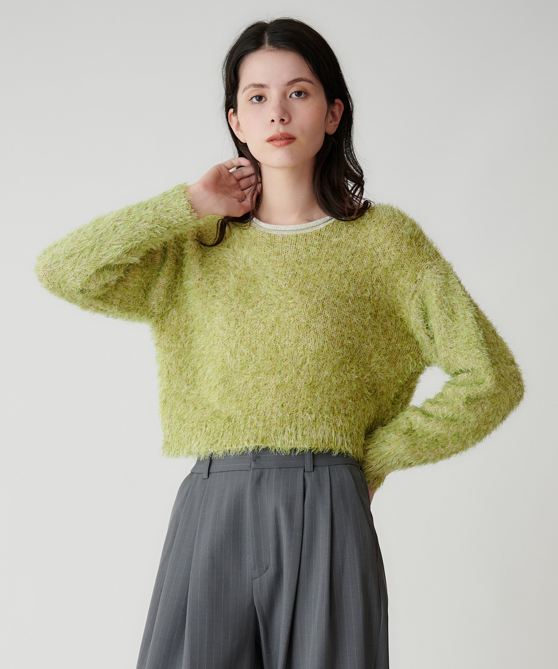 フェザーヤーンバックリボンニット – FACE SANS FARD