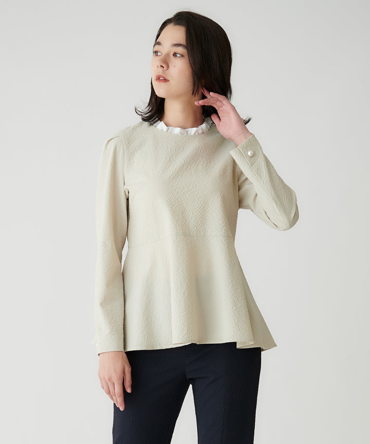 サッカーフリルカラーブラウス