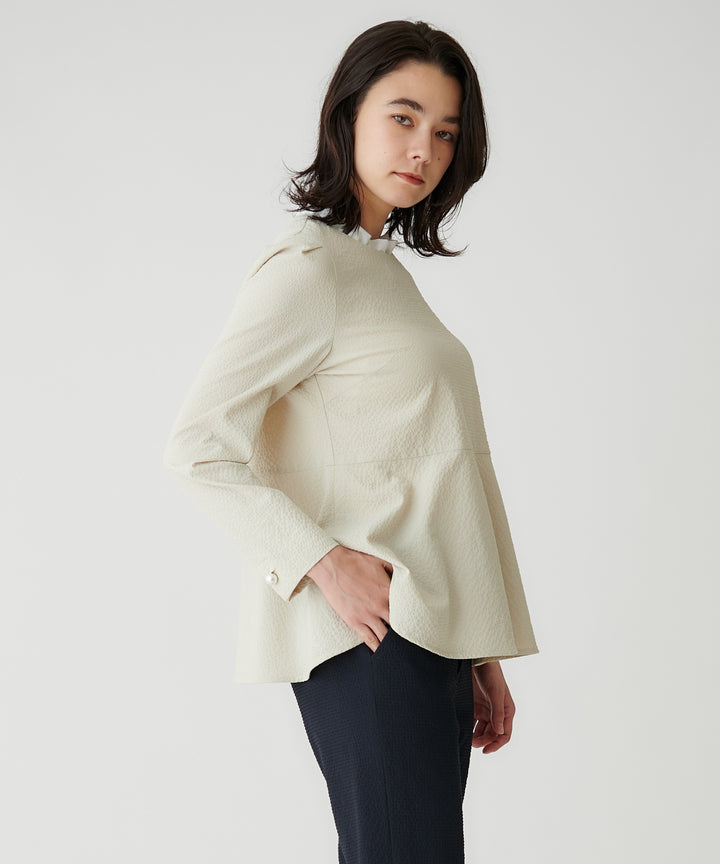 サッカーフリルカラーブラウス