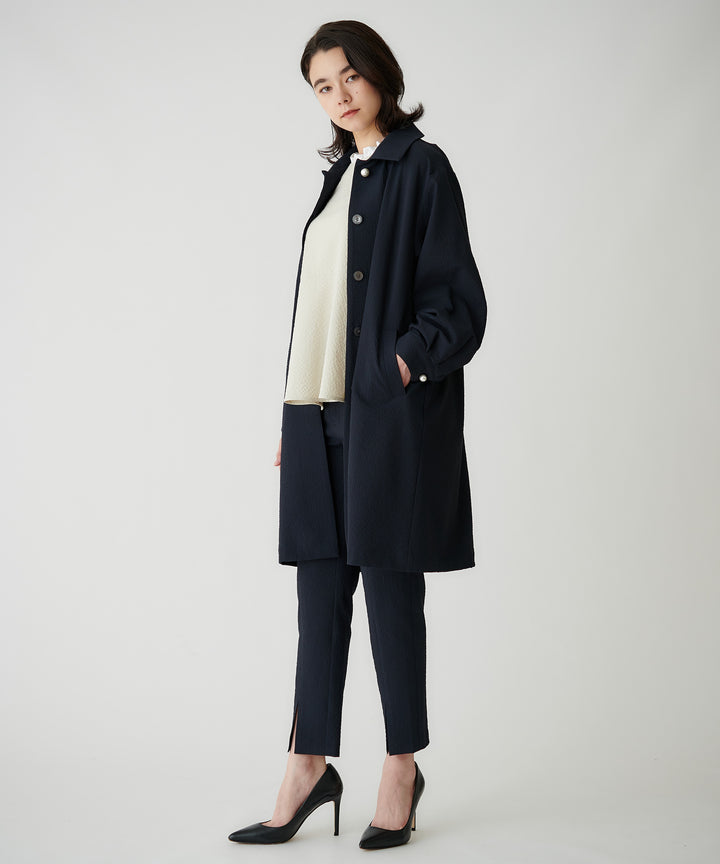 ボリュームスリーブステンカラーコート