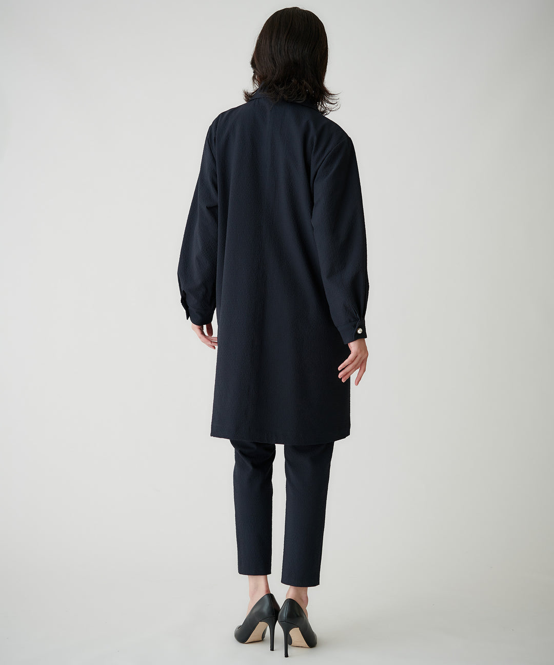 ボリュームスリーブステンカラーコート