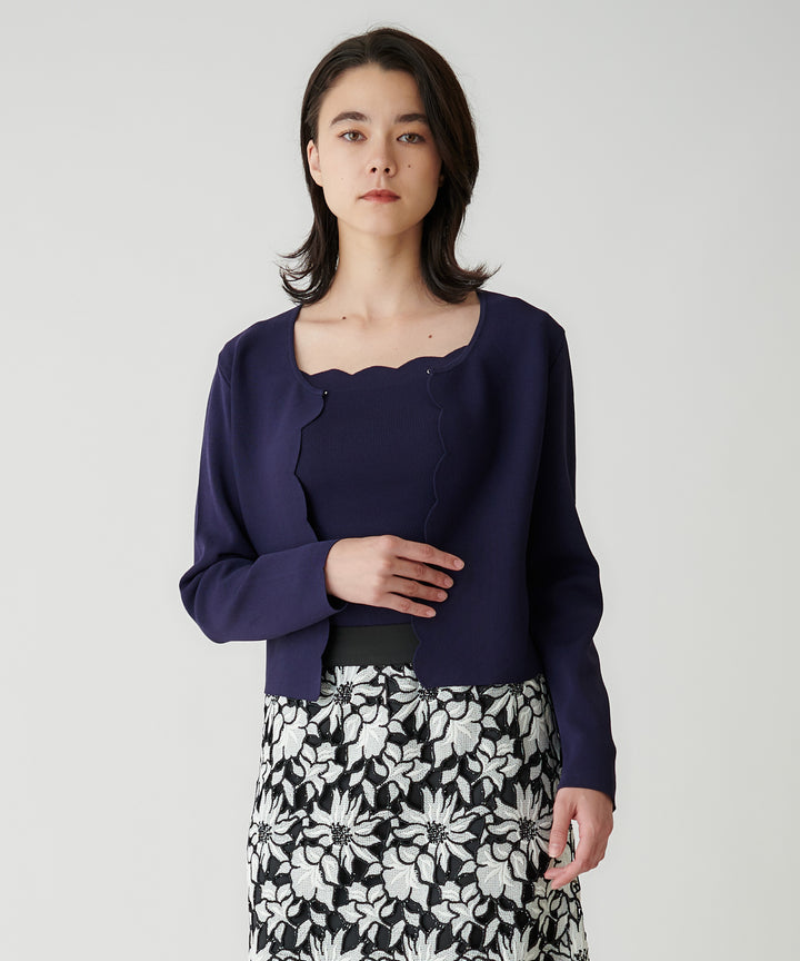 スカラップショートカーディガン