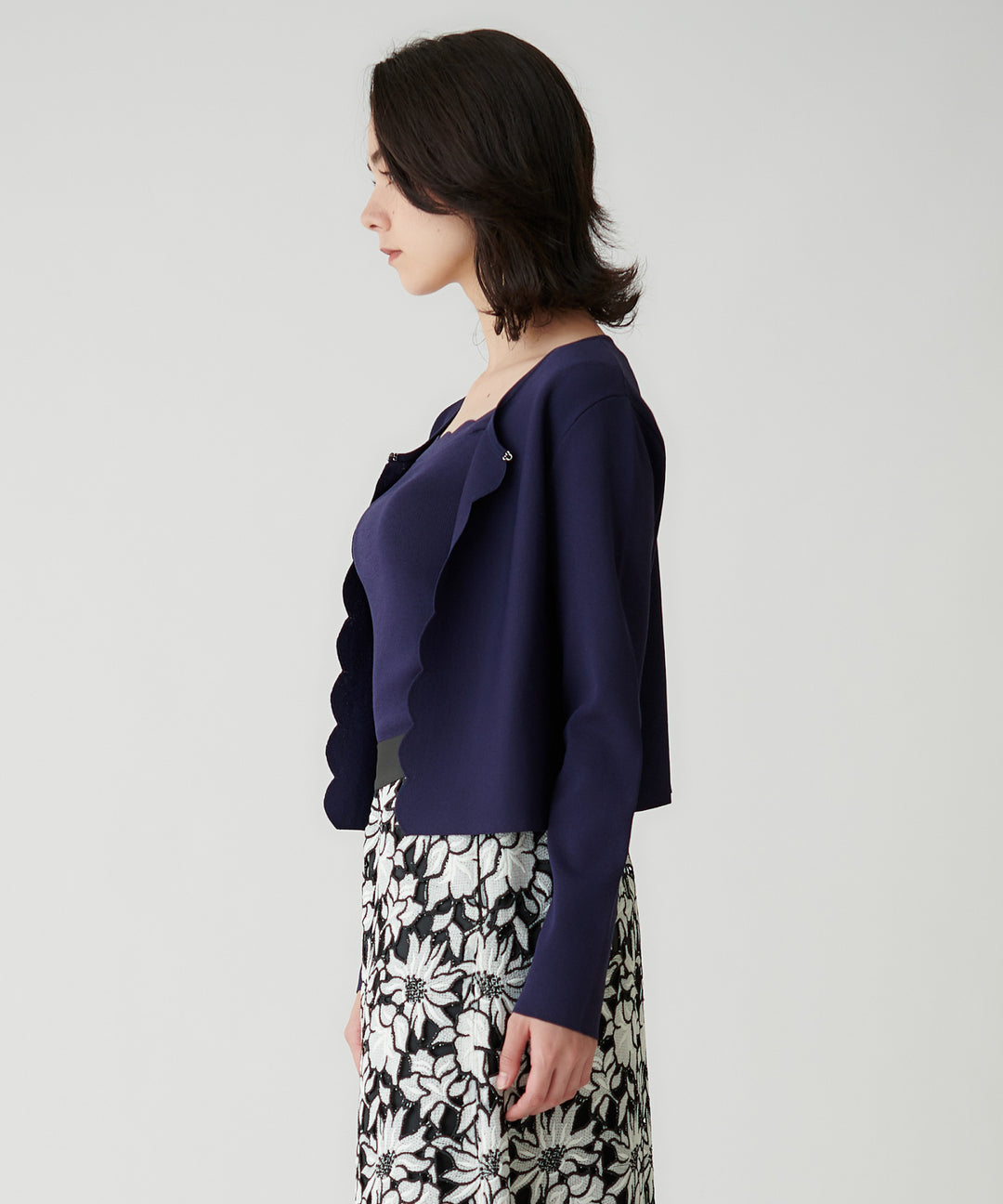 スカラップショートカーディガン