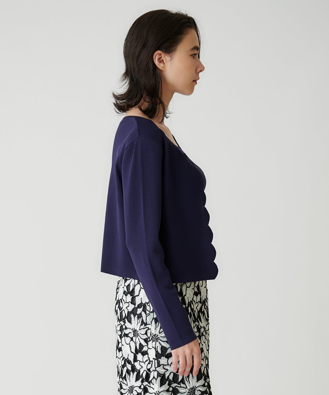 スカラップショートカーディガン