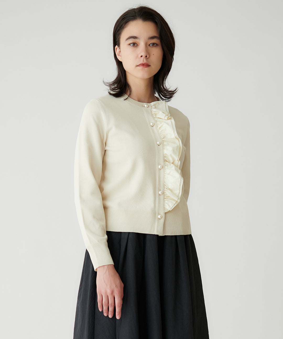 フリルデザインカーディガン